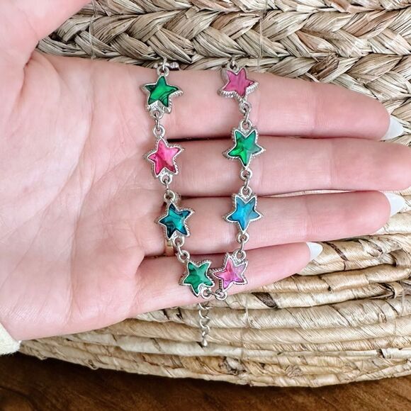 Vintage Multi-Color Star Anklet - Picture 1 of 3